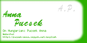 anna pucsek business card